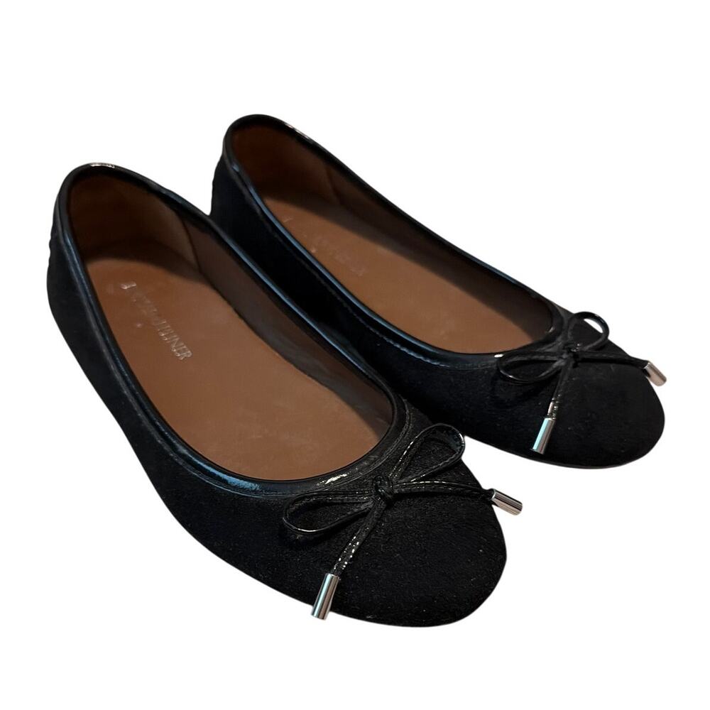 Donald Pliner Riki2 Black Suede Patent Trim Ballet Flats Size 5